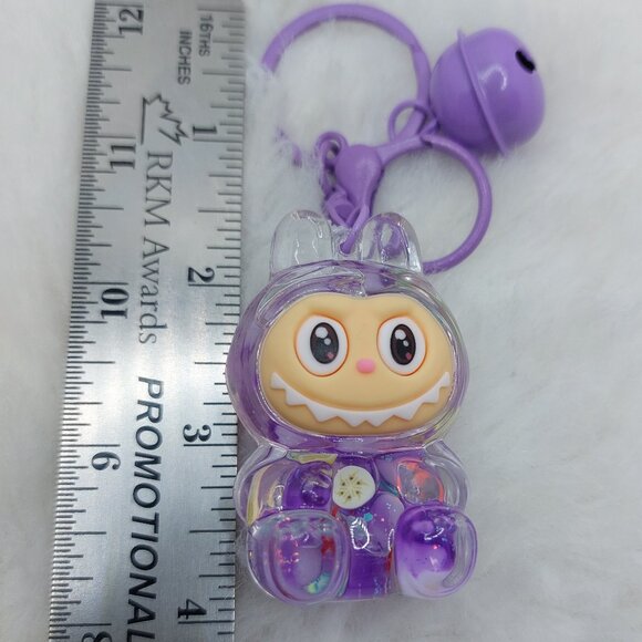 2/$19 Labubu Flowing Sand Exquisite purple keychain with bell - Picture 6 of 9